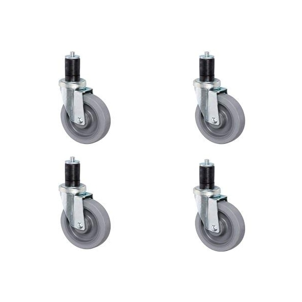 3" Gray Caster Wheel Set for Commercial Kitchen PREP Tables, Pla